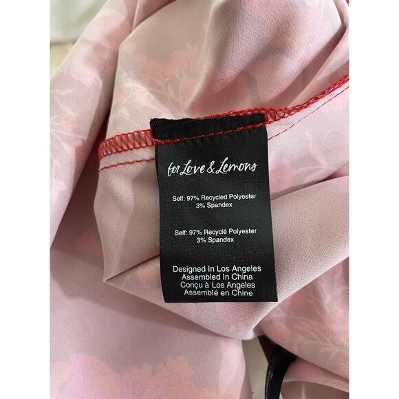 For Love & Lemons Alia Mini Dress Red Size Small NWT Lace Up Back Flirty Sassy - Picture 12 of 12